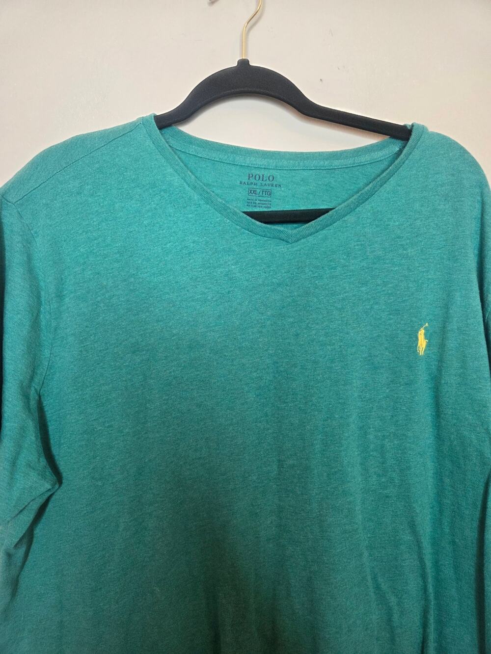 Polo Ralph Lauren Mens XXL Green V-Neck Short Sleeve Casual T-Shirt